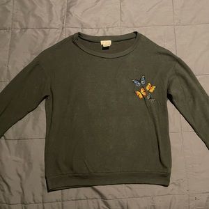 Olive Green Cropped Sweater